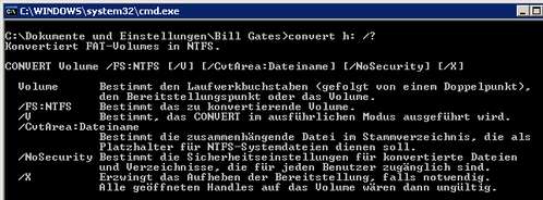 FAT32 zu NTFS
