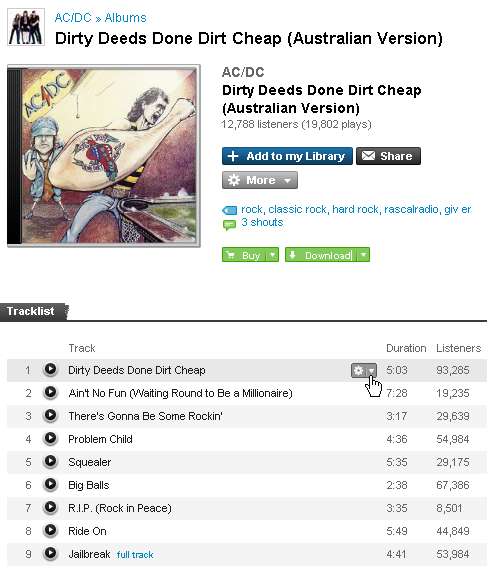 Einen Song zu seiner Last.fm-Playlisthinzufügen - Klick 1 Einen Song zu seiner Last.fm-Playlisthinzufügen - Klick 1