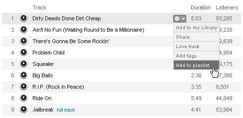 Einen Song zu seiner Last.fm-Playlisthinzufügen - Klick 2 Einen Song zu seiner Last.fm-Playlisthinzufügen - Klick 2