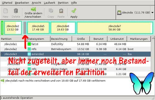 Systempartition vergrößern mit GParted -Bild 5