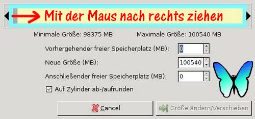 Systempartition vergrößern mit GParted -Bild 6