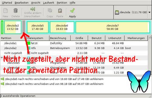 Systempartition vergrößern mit GParted -Bild 8