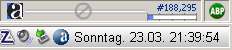 Windows-Uhr in der Task-Leiste mit TClock Light