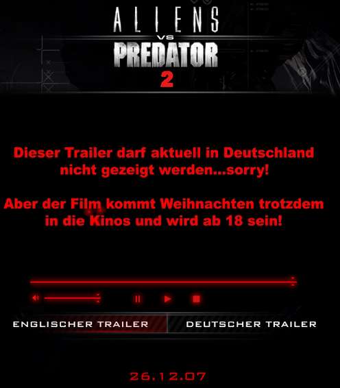 Alien vs Predator 2 - Wie Sie sehen, sehen Sie nichts.