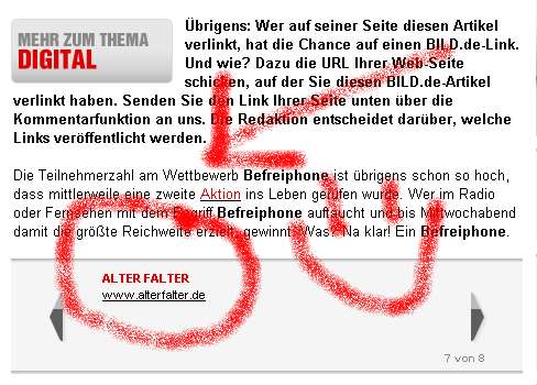 befreifone! BILD verlinkt Alter Falter! - Dankeschön! :-)