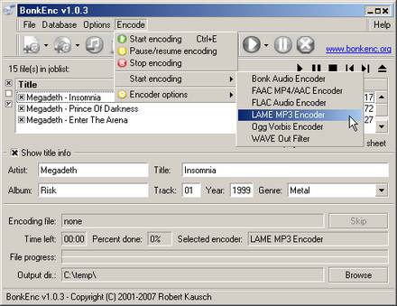 BonkEnc Audio Encoder - wandelt FLAC in MP3 um und ist Freeware BonkEnc Audio Encoder - wandelt FLAC in MP3 um und ist Freeware