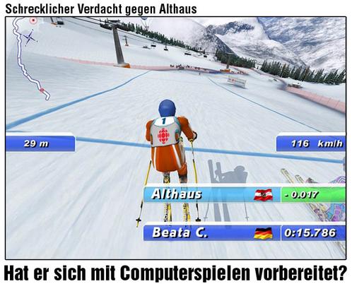 Dieter Althaus: Hat er sich mit Computerspielen auf seinen Skiurlaub vorbereitet? (c) www.titanic-magazin.de
