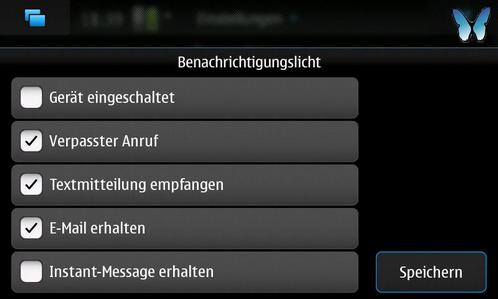 Nokia N900 Benachrichtigungslicht