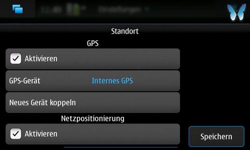 Nokia N900 Standort