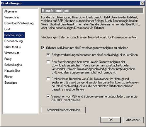 OrbitDownloader mit aktiviertem Orbitnet - Keine gute Idee
