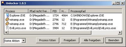 Unlocker - Windows-Freeware-Tool gegen blöde Fehlermeldungen des Windows Explorers